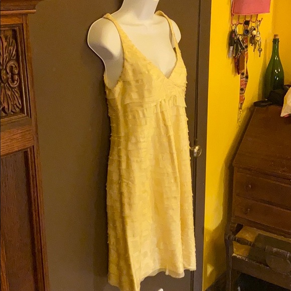 ISO Similar to : Large VTG Handmade Light Yellow 100% silk ruffle Dress 38” bust - Picture 6 of 8
